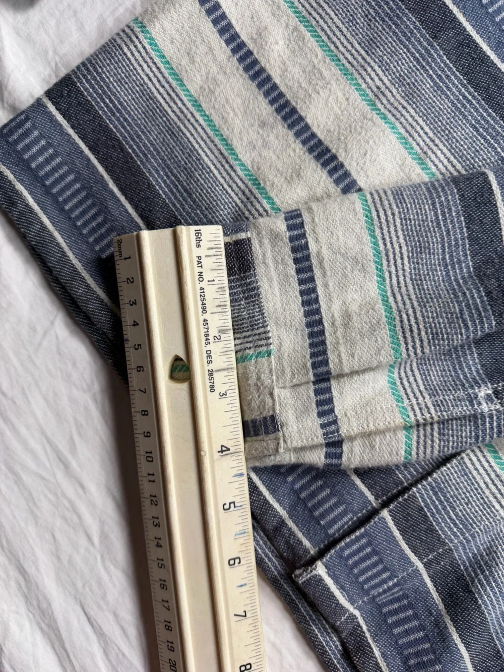 Billabong Striped Button-Up Hooded Shirt Jacket - Blue, Cream, Teal